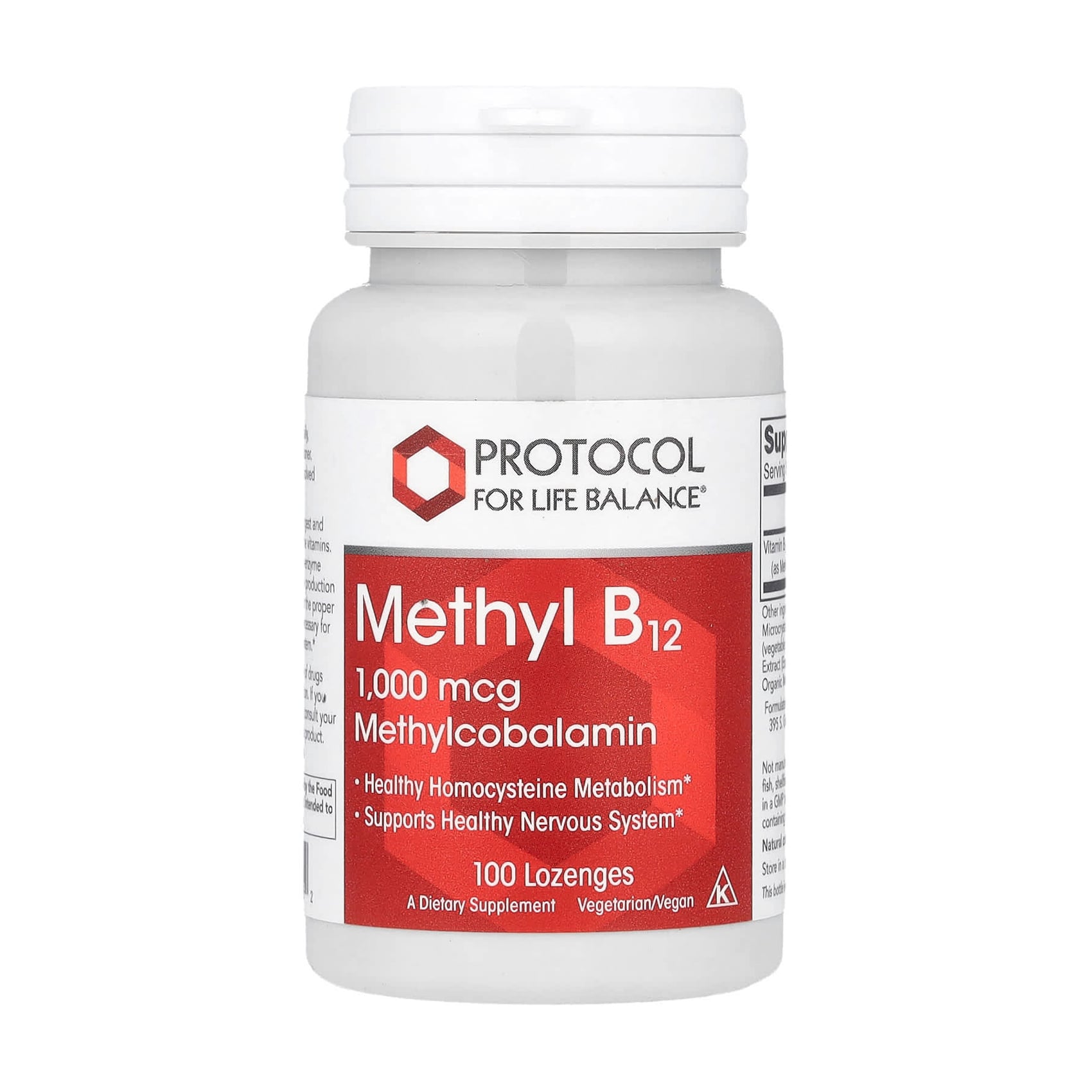 Метил В12 Protocol For Life Balance Methyl B12, 1000 мкг, 100 пастилок