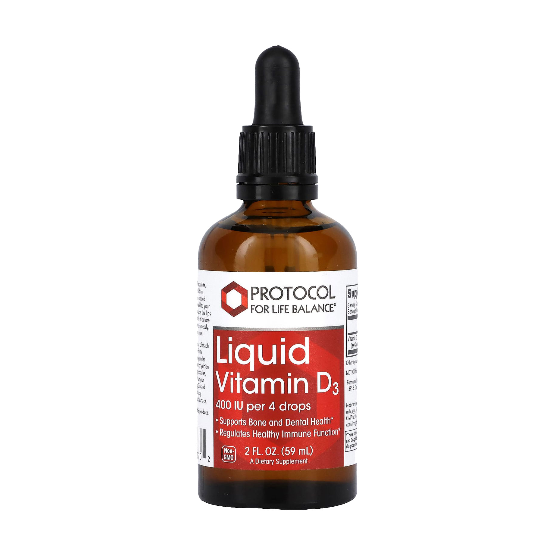Вітамін Д3 Protocol For Life Balance Liquid Vitamin D3, 400 МО в краплях, 59 мл